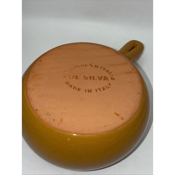 De Silva Bowls Soup Chili Handle Italian Distressed Orange - Picture 6 of 6
